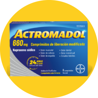 Actromadol sobre fondo amarillo